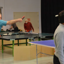 The competitive juices were flowing during Table Tennis.