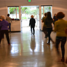 Michiko Sackett led line dancing, a regular Monday drop-in event.