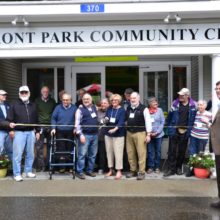 At noon, the Chamber of Commerce joined us for a ribbon cutting.