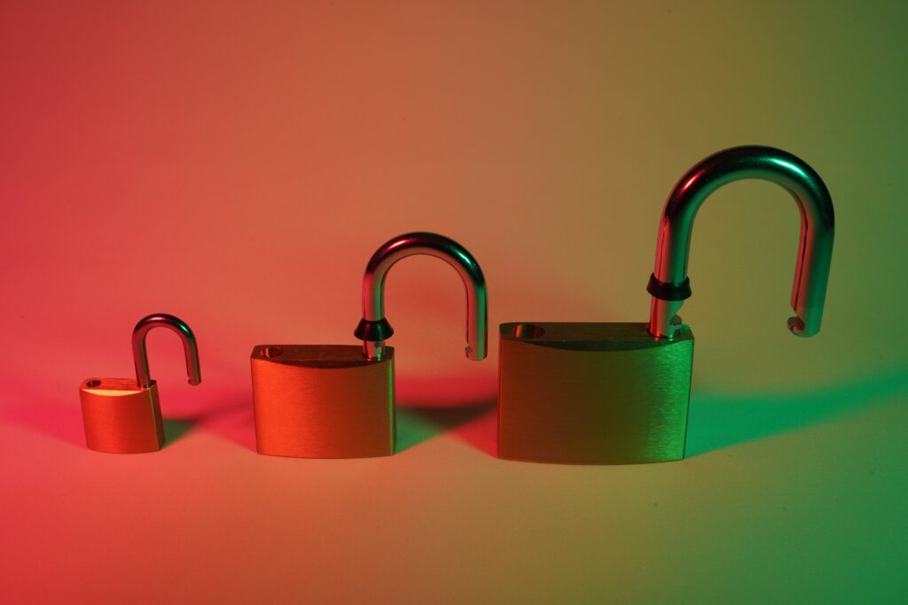 Image: open padlocks