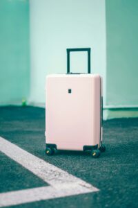 Pink hard case suitcase