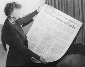 Eleanor Roosevelt with Human Rights declaration