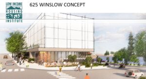 rendering of affordable housing at Winslow Way and Hwy 305
