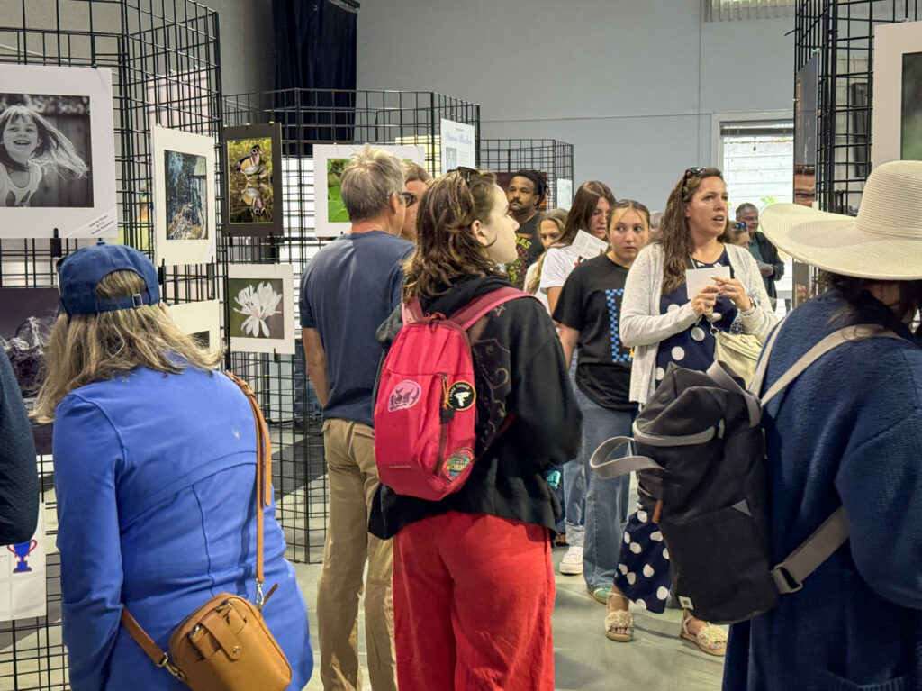 a crowded gallery